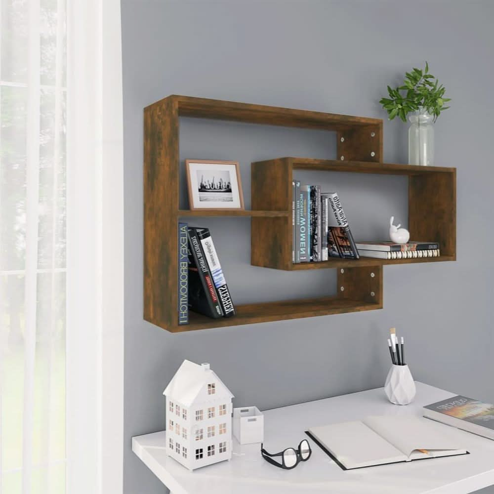 Wall Shelf Smoked Oak 104x20x58.5 cm Engineered Wood