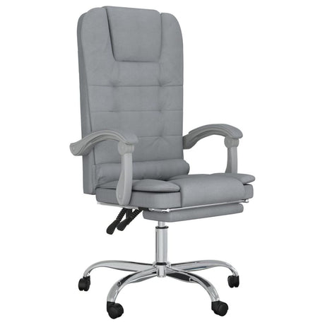 Massage Reclining Office Chair Light Grey Fabric