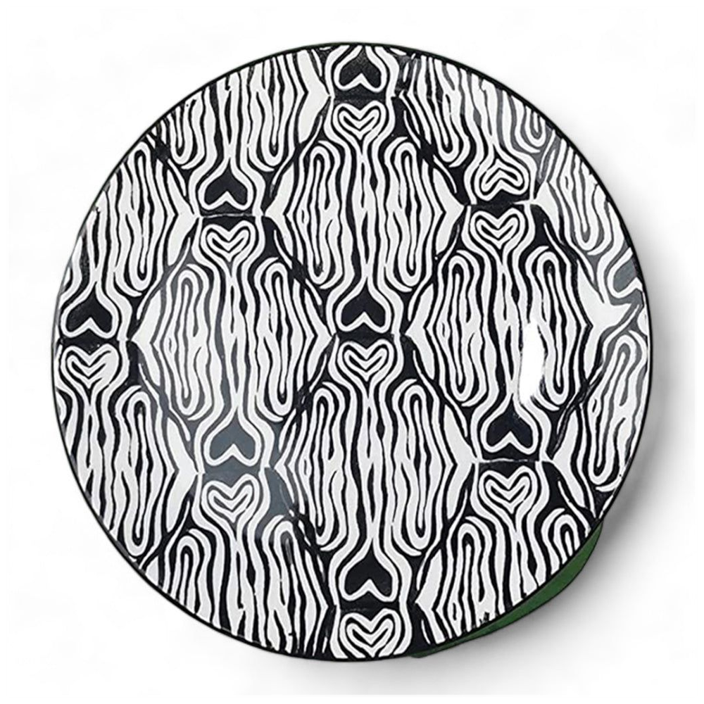 Ceramic Side Plate Modern Black Heart 20cm