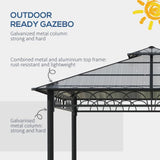 3 x 3 (m) Polycarbonate Gazebo, Hard Top Gazebo with Nettings & Curtains