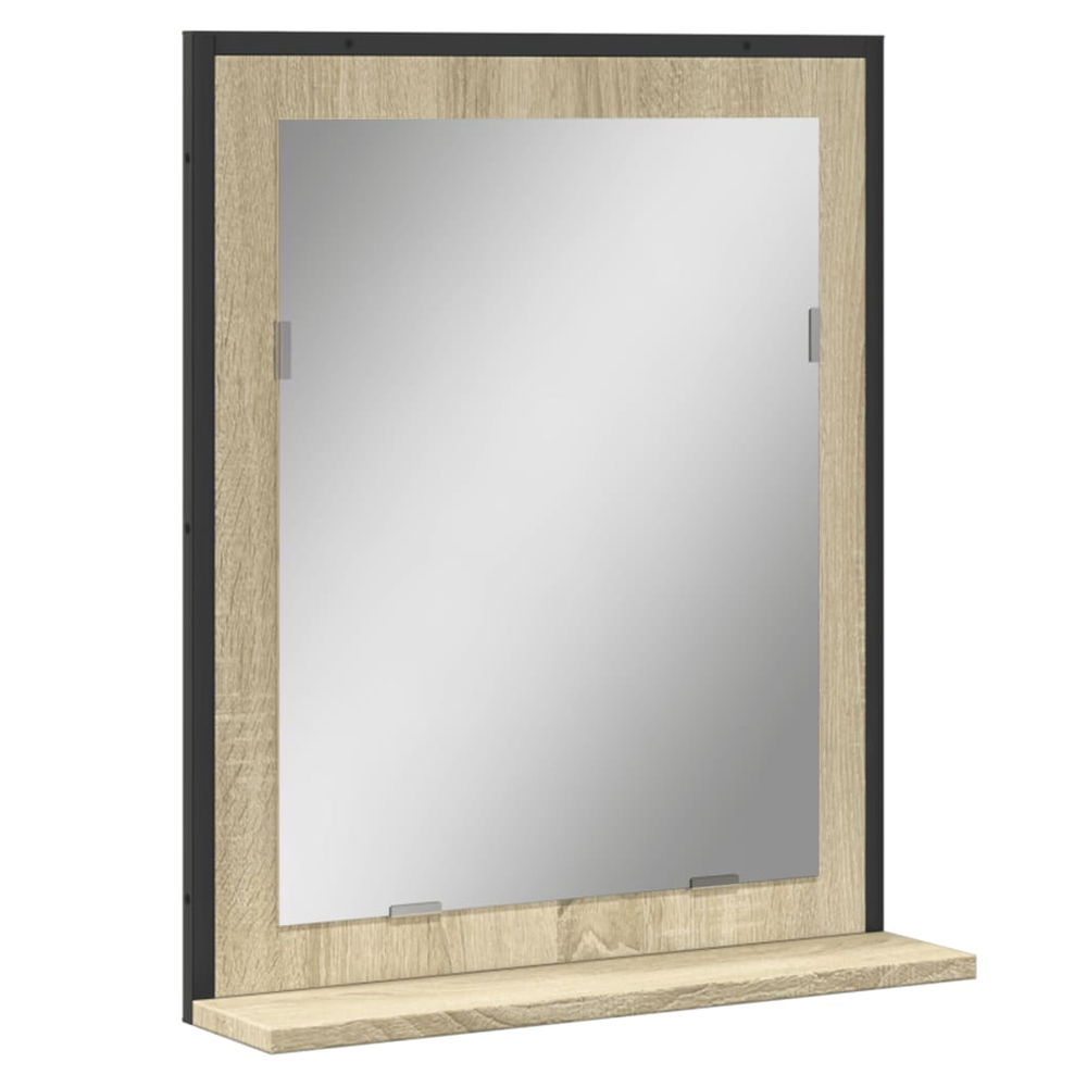 Bathroom Mirror with Shelf Sonoma Oak 50x12x60 cm Engineered Wood