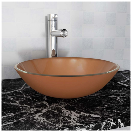 Basin Tempered Glass 42 cm Brown