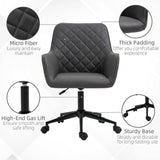 Office Chair Leather-Feel Fabric Home Study Leisure  Wheels Vinsetto