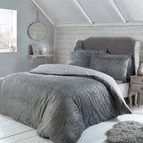 RIBBED TEDDY FLEECE GREY BEDSET DB