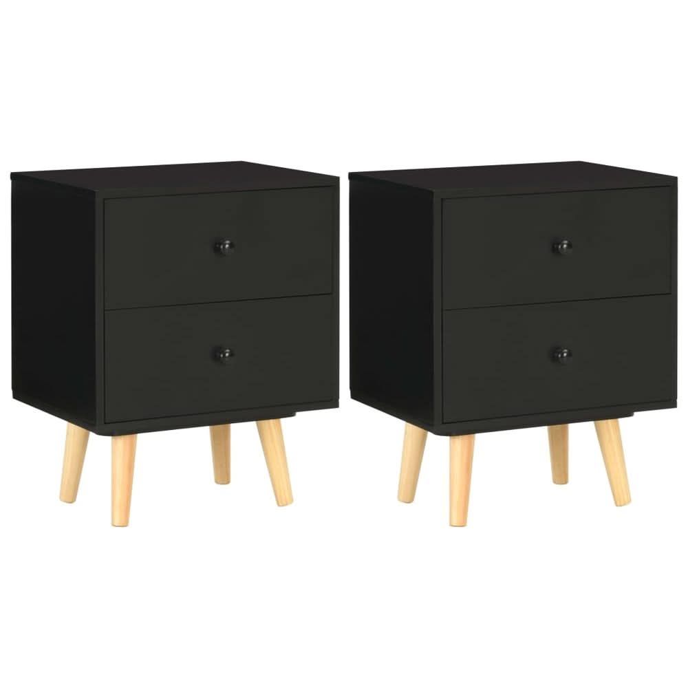 Bedside Cabinets 2 pcs White 40x30x50 cm Solid Pinewood