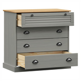 Chest of Drawers VIGO Grey 80x40x76 cm Solid Wood Pine