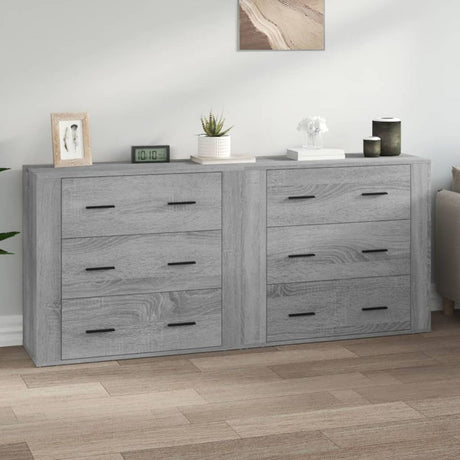 Sideboards 2 pcs White Engineered Wood