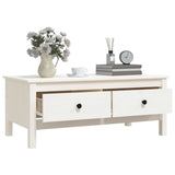 Coffee Table White 100x50x40 cm Solid Wood Pine