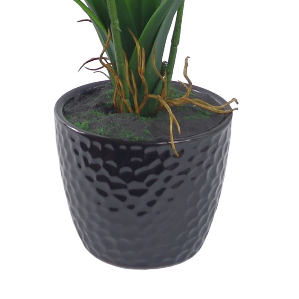 50cm Dark Pink Artificial Orchid in Ceramic Planter