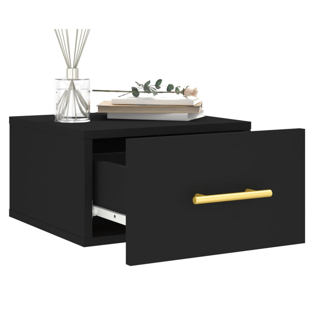 Wall-mounted Bedside Cabinet Black 35x35x20 cm