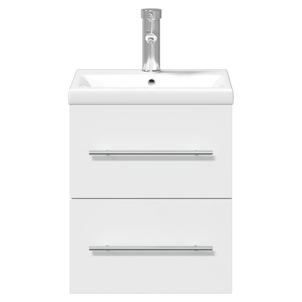 Bathroom Sink Cabinet with Built-in Basin White