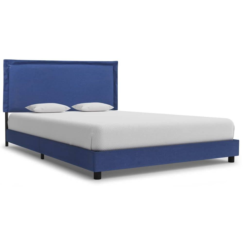 Bed Frame Blue Fabric 135x190 cm 4FT6 Double