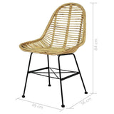 Dining Chairs 6 pcs Natural Rattan