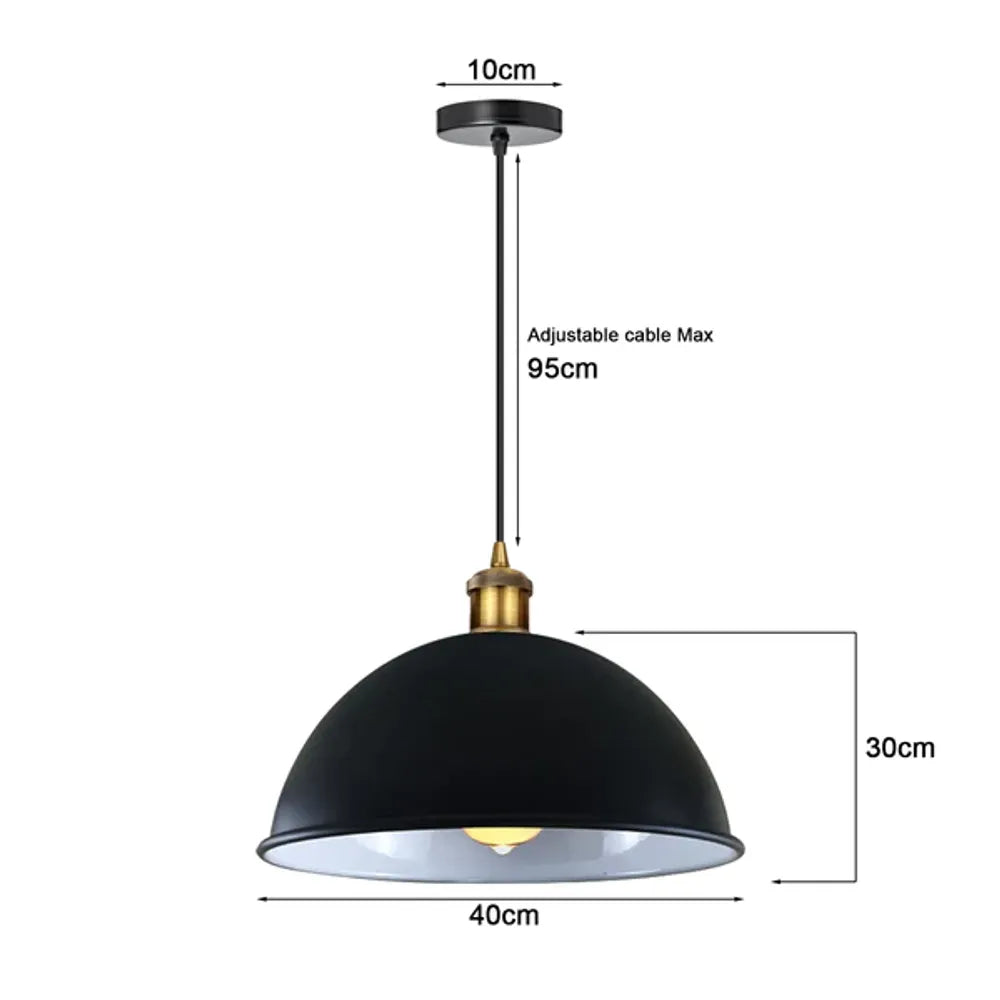 Black inner White Vintage Ceiling Pendant Light Shade Hanging Lamp Lights