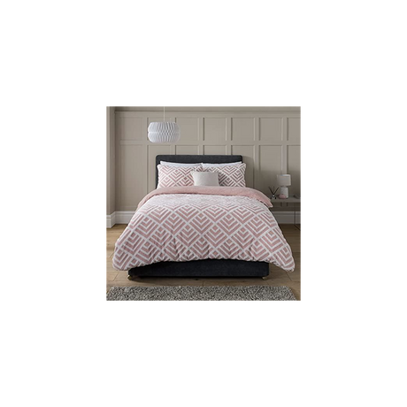 GEO JACQUARD FLEECE DUVET SET BLUSH SB