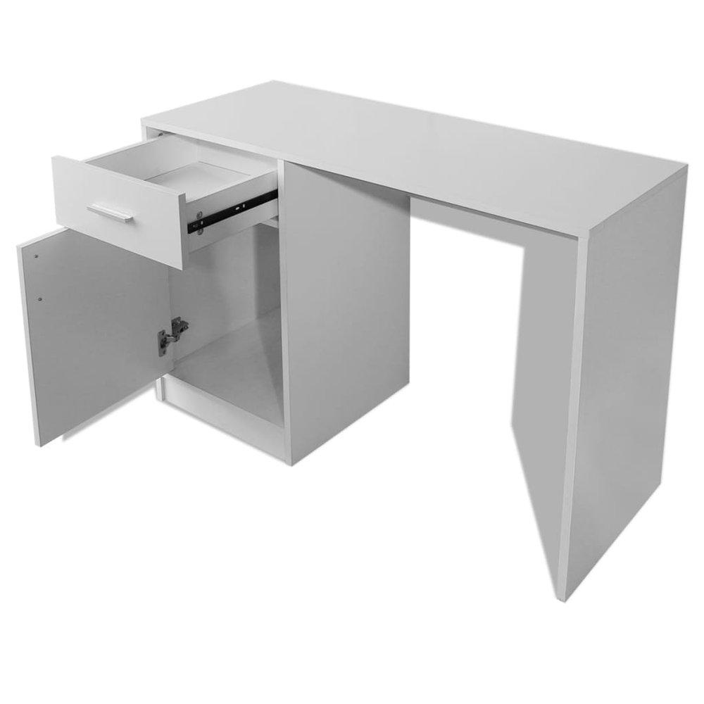 Desk with Drawer and Cabinet White 100x40x73 cm