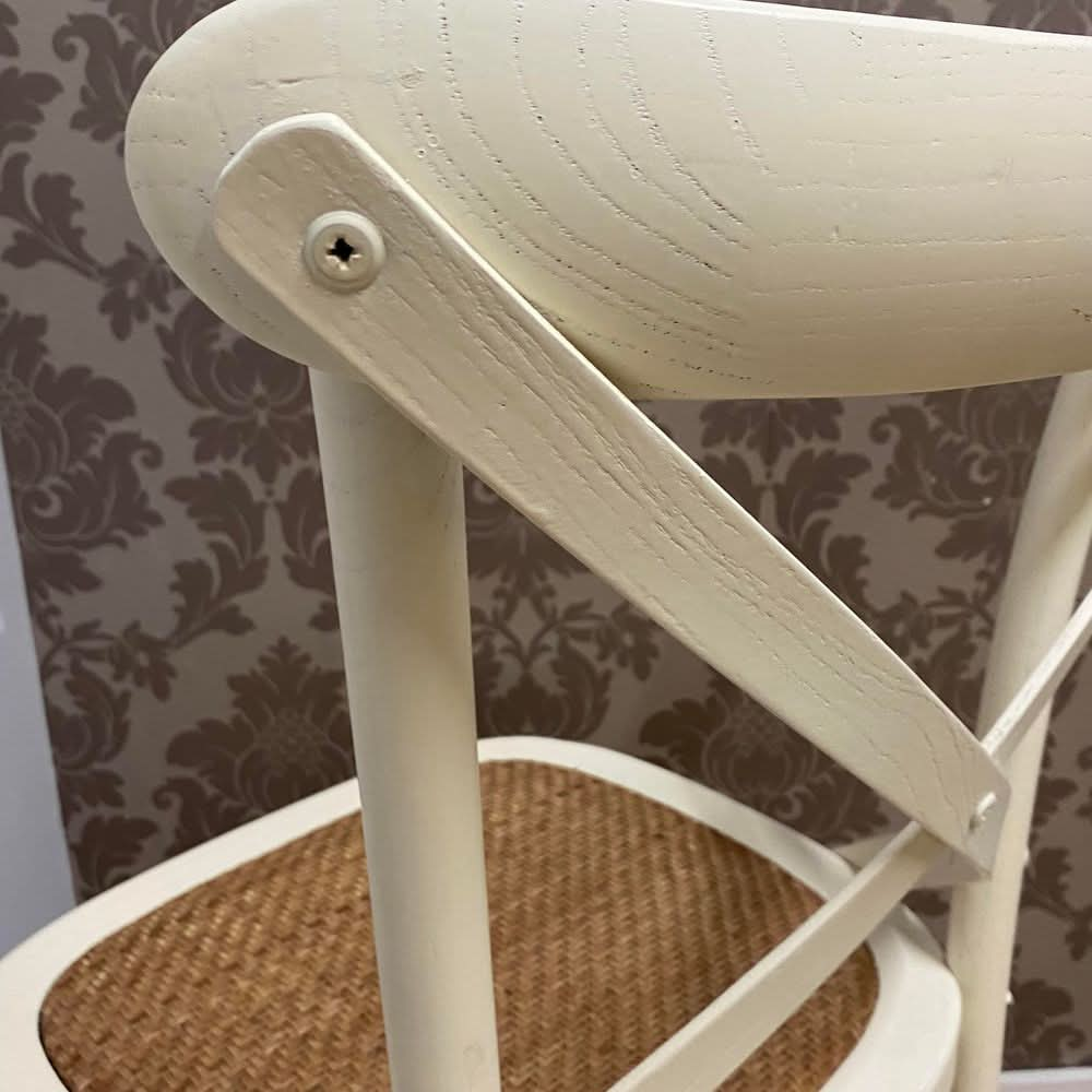 WHITE FRENCH CROSS BACK CHAIR