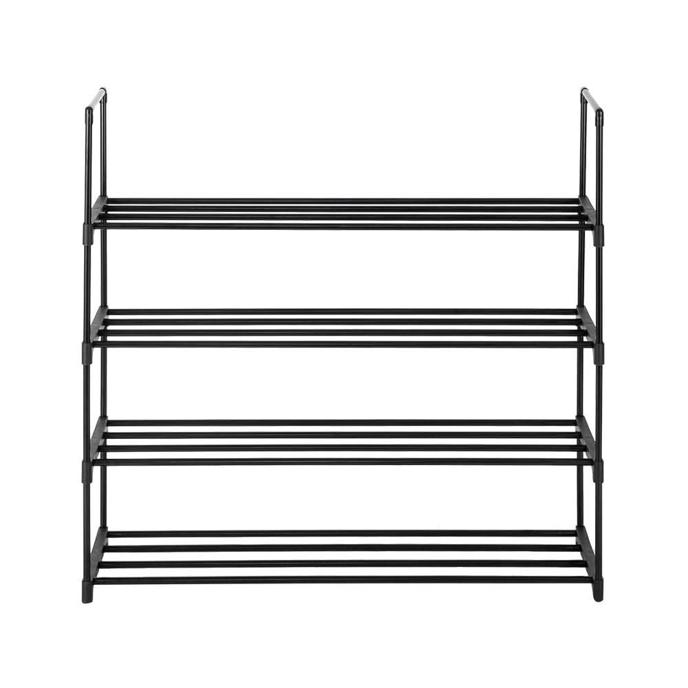 2 Set 4 Tiers Shoe Rack Shoe Tower Shelf Storage Organizer For Bedroom, Entryway, Hallway, and Closet Gray Color