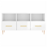 TV Cabinet High Gloss White 102x36x50 cm Engineered Wood