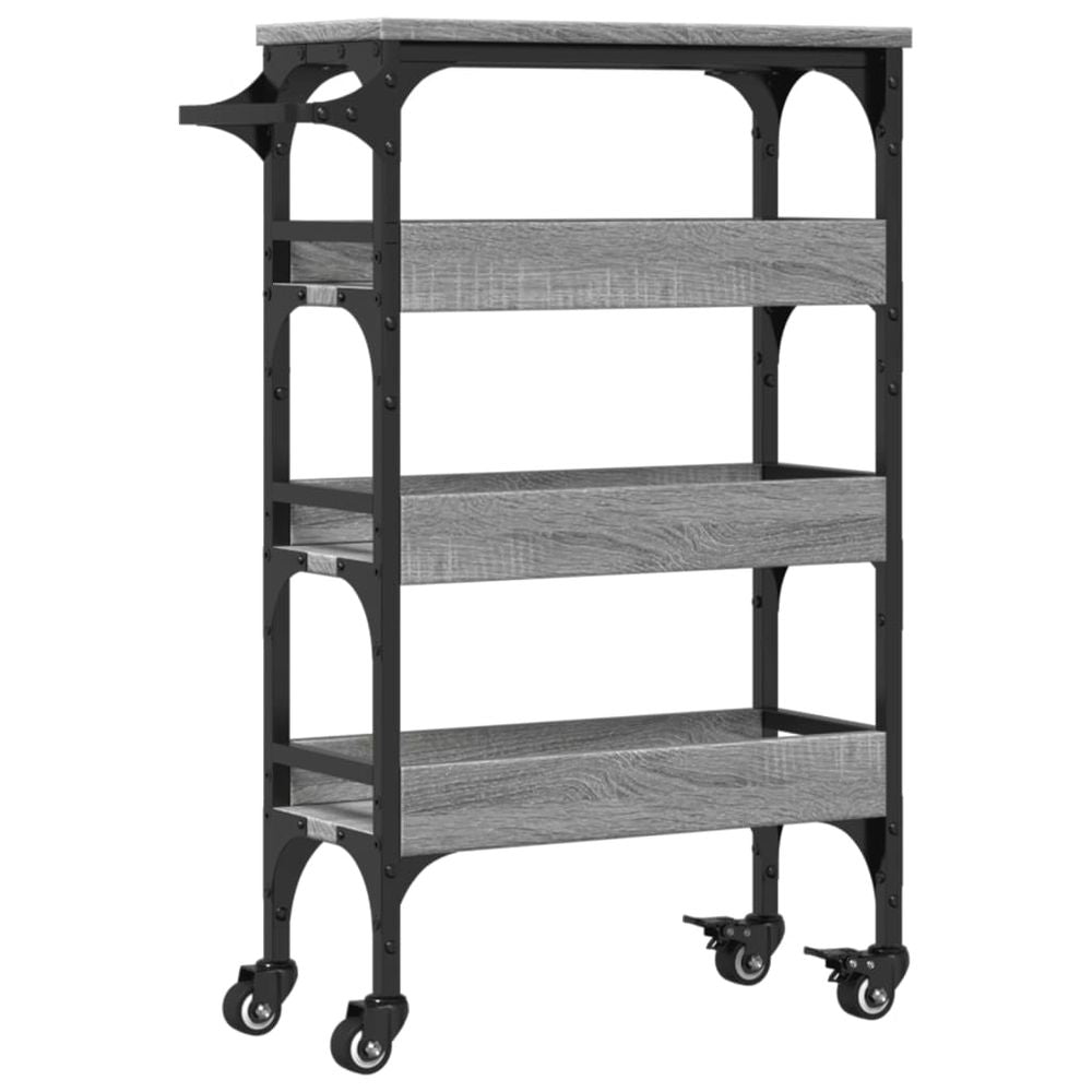 Kitchen Trolley Grey Sonoma 53x20x76 cm Engineered Wood