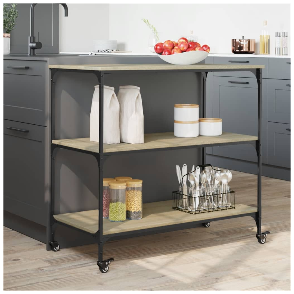 Kitchen Trolley Sonoma Oak 102x50x95 cm Engineered Wood