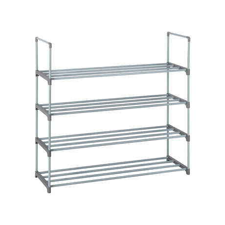 2 Set 4 Tiers Shoe Rack Shoe Tower Shelf Storage Organizer For Bedroom, Entryway, Hallway, and Closet Gray Color