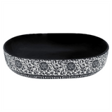 Countertop Basin Black and Blue Oval 59x40x14 cm Ceramic