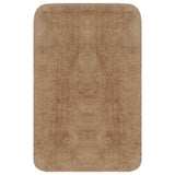 Bathroom Mat Set 2 Pieces Fabric Beige