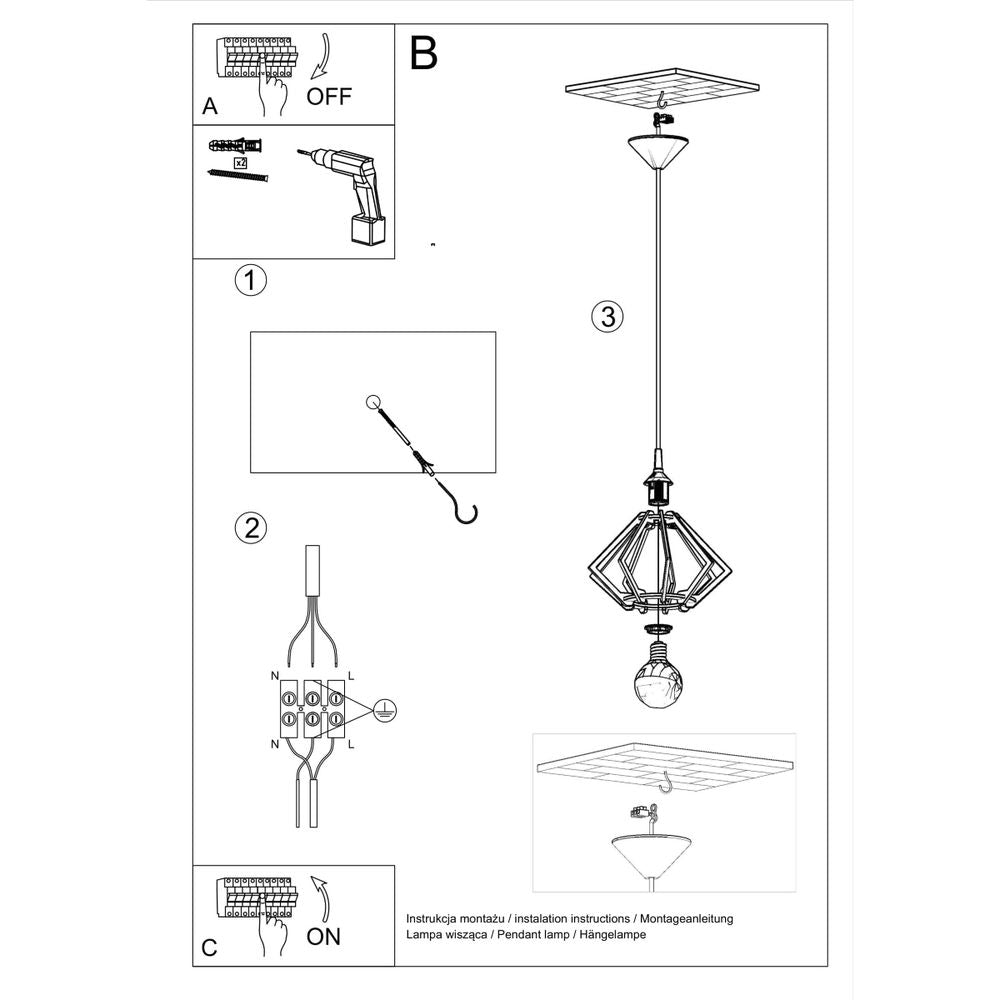 Pendant lamp wood Pompelmo Scandinavian Design E27