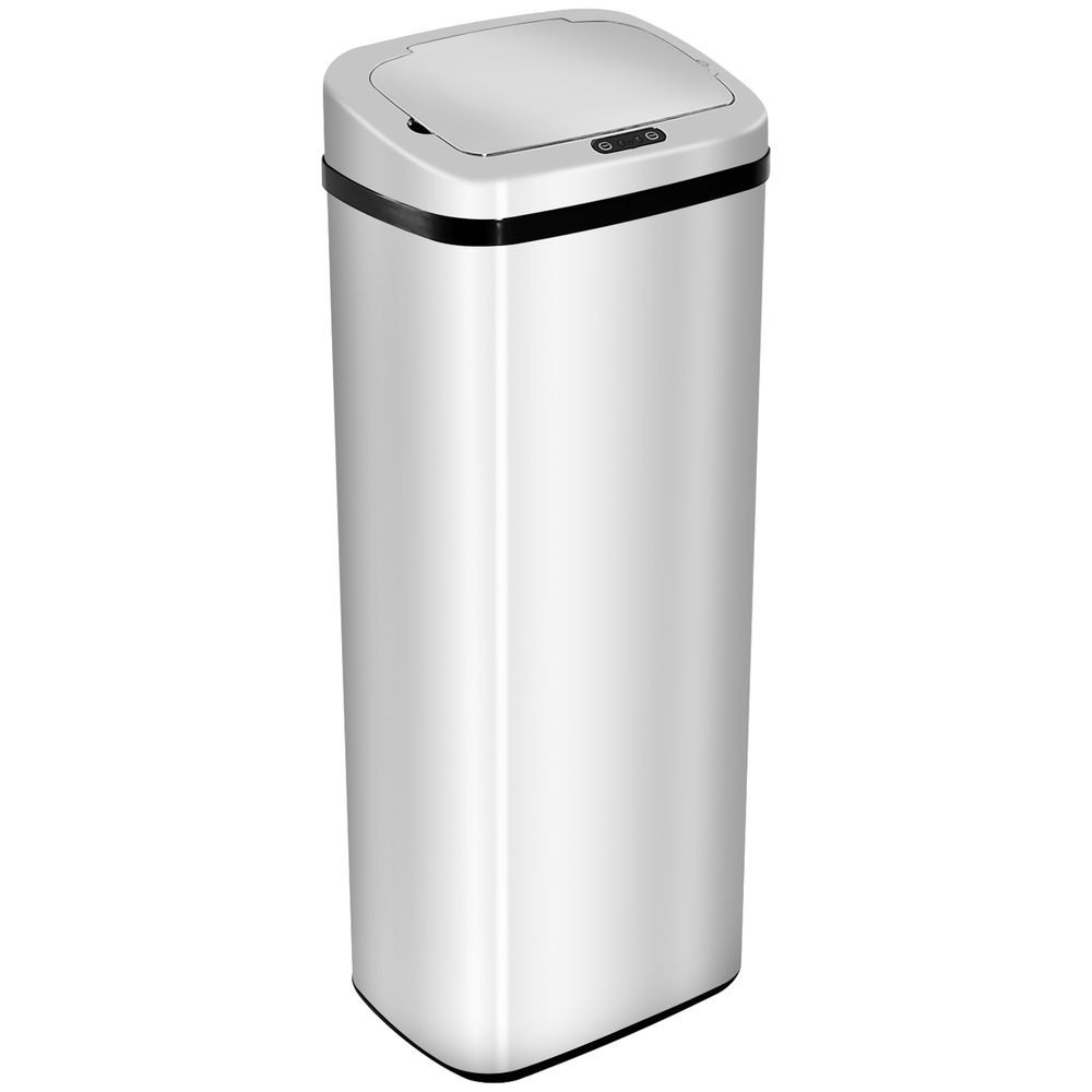 50L Motion Sensor ABS Rubbish Bin Siler/Black