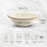 Porcelain Soup-Cereal Bowl Pebble Marble White 18cm