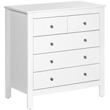 Modern Chest of Drawers, 5 Drawer Storage Cabinet White