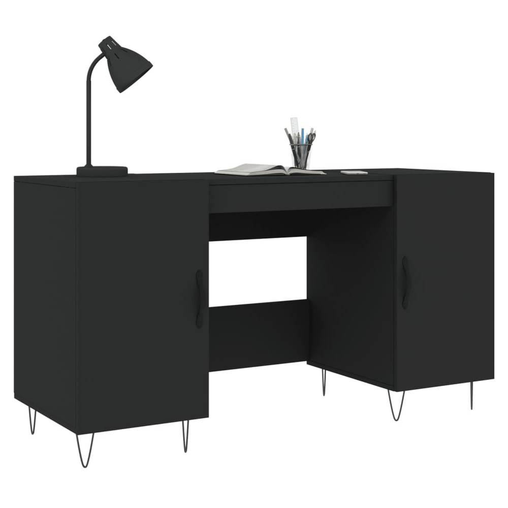 Desk Black 140x50x75 cm Engineered Wood