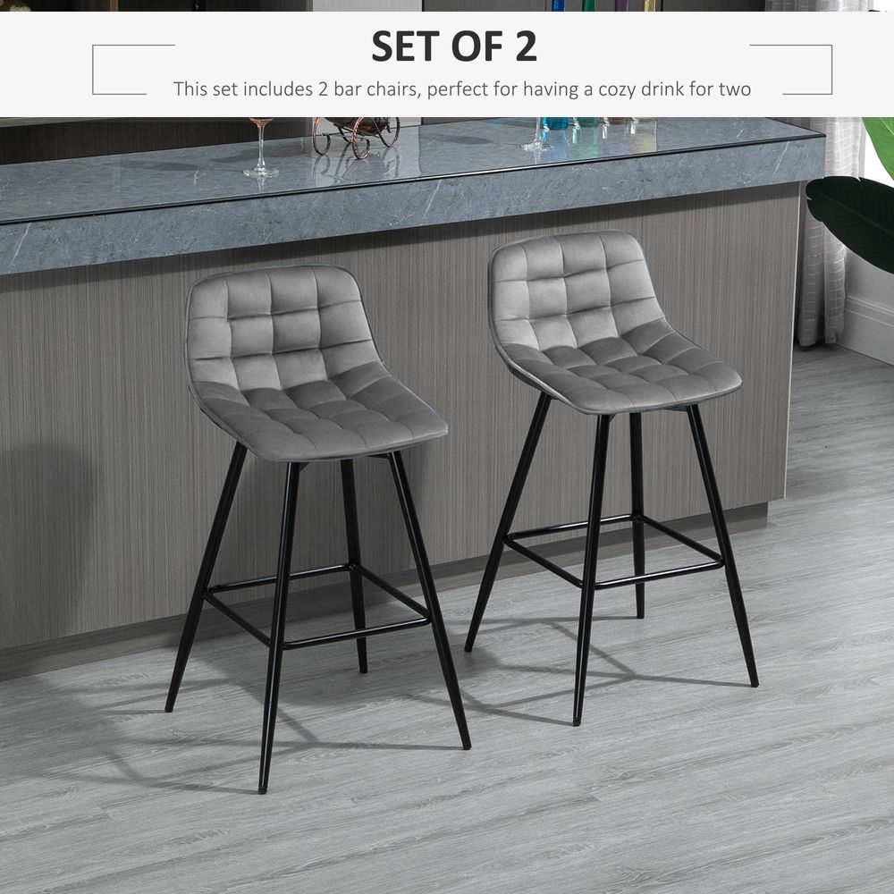 Kitchen Counter Chairs Set of 2 Velvet-Touch Dining Chairs Bar Stools