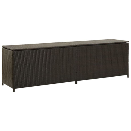 Garden Storage Box Poly Rattan 200x50x60 cm Black