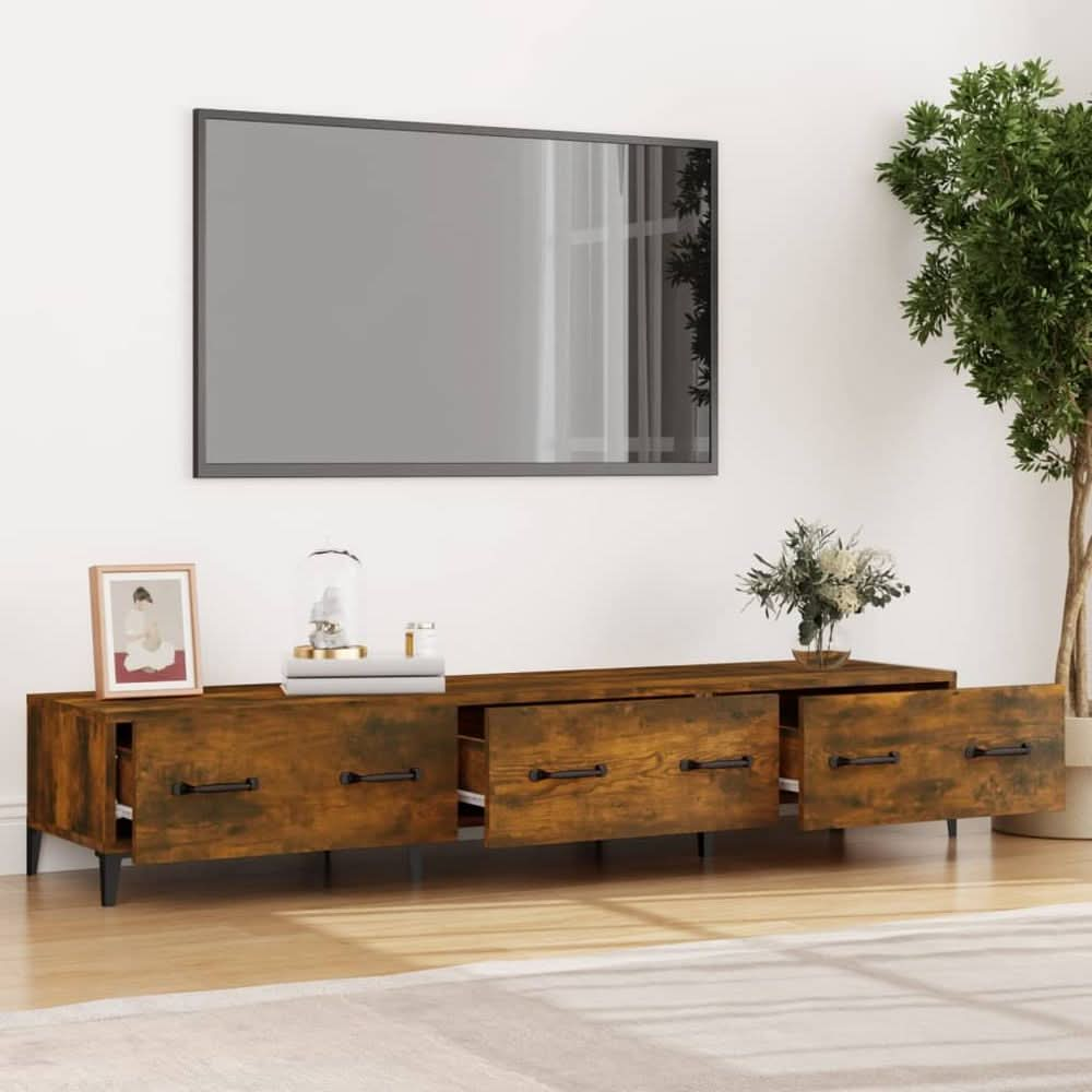 TV Cabinet Smoked Oak 150x34,5x30 cm Engineered Wood