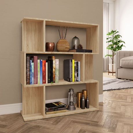 Book Cabinet/Room Divider Smoked Oak 80x24x96cm Engineered Wood