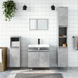 3 Piece Bathroom Furniture Set Concrete Grey Engineered Wood