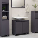 Bathroom Cabinet Smoked Oak 60x33x61 cm Engineered Wood