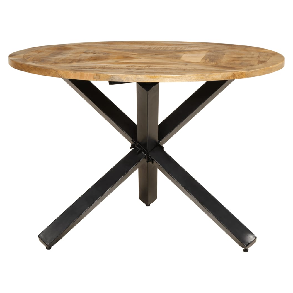 Dining Table Ø110x75 cm Solid Wood Rough Mango