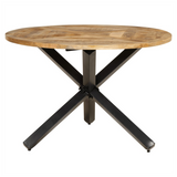 Dining Table Ø110x75 cm Solid Wood Rough Mango