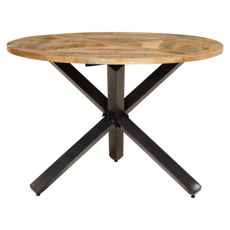 Dining Table Ø110x75 cm Solid Wood Rough Mango