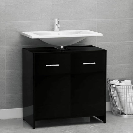 Bathroom Cabinet Smoked Oak 60x33x60 cm Engineered Wood