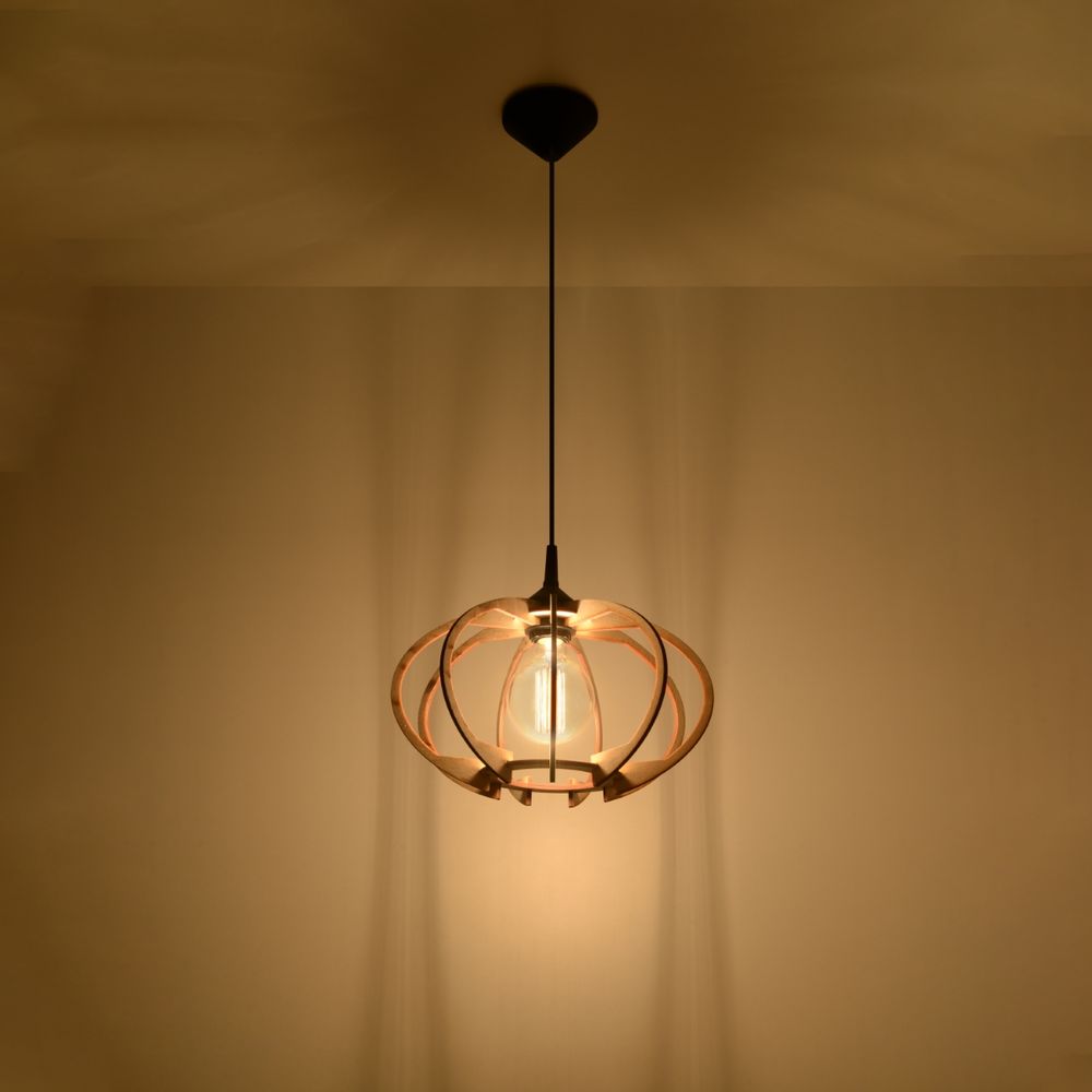 Pendant lamp wood Mandelino Scandinavian Design E27