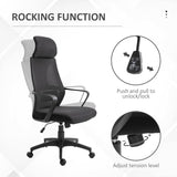 Mesh Back Office Chair w/ Adjustable Height Padded Headrest Black Vinsetto