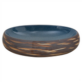 Countertop Basin Brown and Blue Oval 59x40x15 cm Ceramic