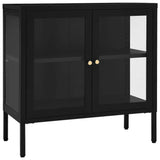 Sideboard Black 70x35x70 cm Steel and Glass