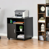 Multi-Storage Printer Unit Office Organisation w/ 5 Compartments Black