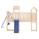 Playhouse with Slide Swings Rockwall Solid Wood Pine