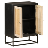 Sideboard Black 55x30x76 cm Solid Wood Mango and Iron